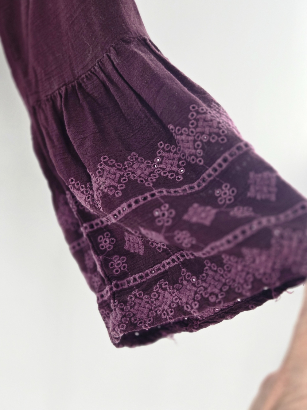 Altar'd State M Off-Shoulder Bell-Sleeve Boho Prairie Cottage Pioneer 100% Rayon - Picture 9 of 15